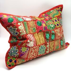 Handmade Embroidered Decorative Pillow Cover